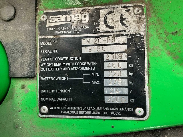 2006 samag tm 20-po elektrische palletwagen - afbeelding 7 van  8