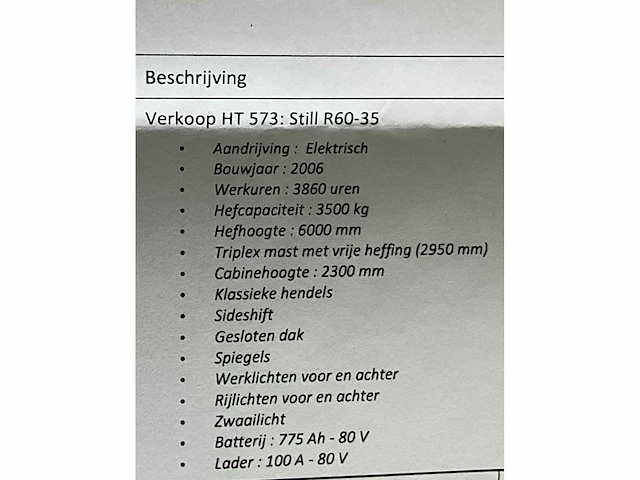 2006 still r60-35 vorkheftruck - afbeelding 24 van  27