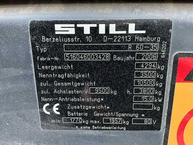 2006 still r60-35 vorkheftruck - afbeelding 25 van  27