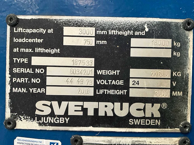 2006 svetruck 187533 vorkheftruck - afbeelding 13 van  20