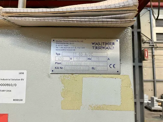 2006 walther trowal 60-a/2c ontbraam- en reinigingsmachine - afbeelding 7 van  16