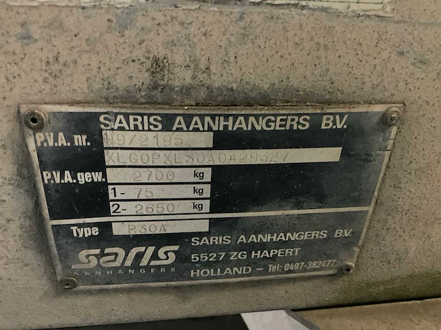 2007 - saris aanhangwagen dubbelas 5100x1900 mm - afbeelding 16 van  26