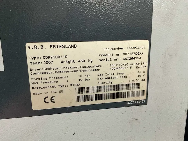 2007 airpress aps 10d combidry schroefcompressor - afbeelding 5 van  7