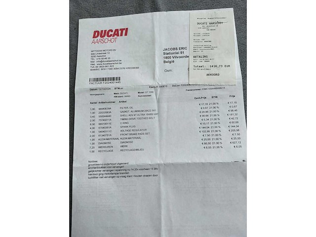 2007 ducati gt1000 motorfiets - afbeelding 53 van  57