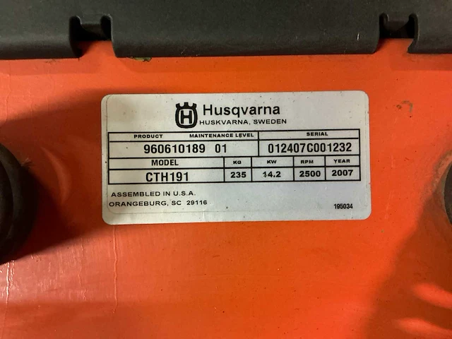 2007 husqvarna cth191 zitmaaier - afbeelding 2 van  10