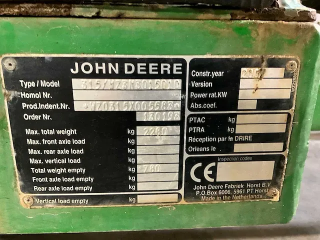 2007 john deere 315 spuitmachine - afbeelding 2 van  16