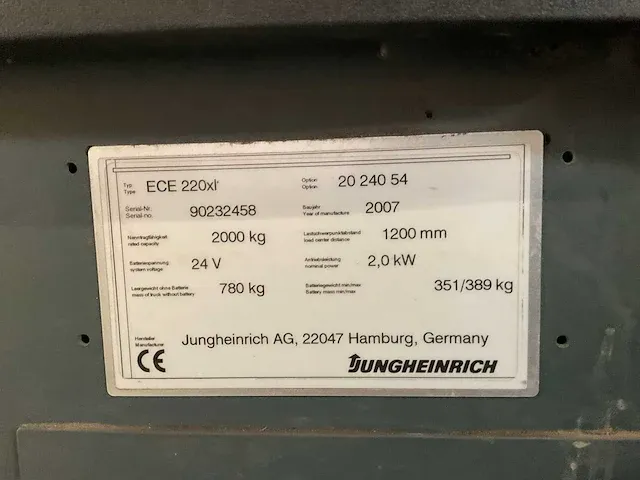 2007 jungheinrich ece 220xl orderpicker - afbeelding 5 van  5