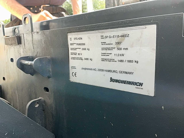 2007 jungheinrich efg425k vorkheftruck - afbeelding 15 van  18