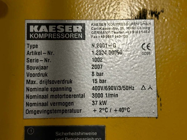 2007 kaeser n-200-g1 booster compressor - afbeelding 7 van  13