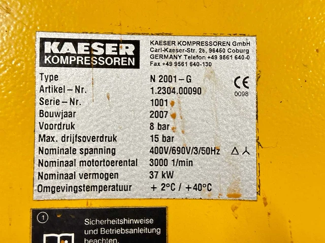 2007 kaeser n-200-g1 booster compressor - afbeelding 8 van  15