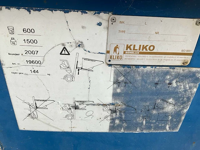 2007 kliko kiepbak heftruck - afbeelding 6 van  6