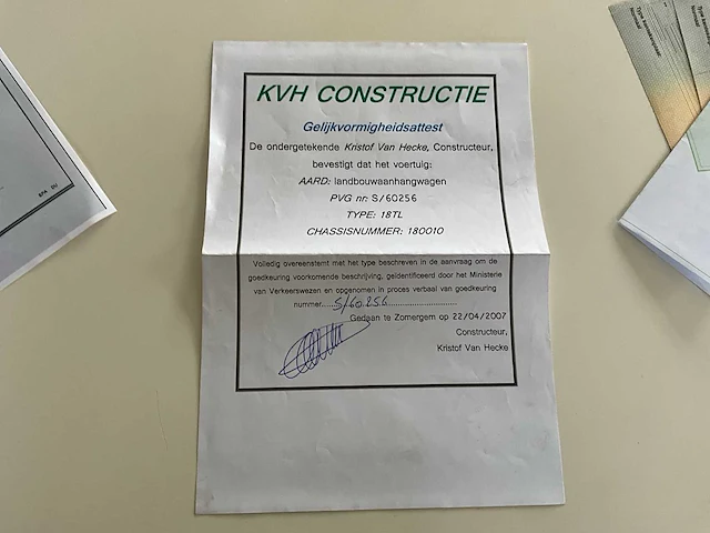 2007 kvh constructie 18tl dumper aanhanger - afbeelding 22 van  23