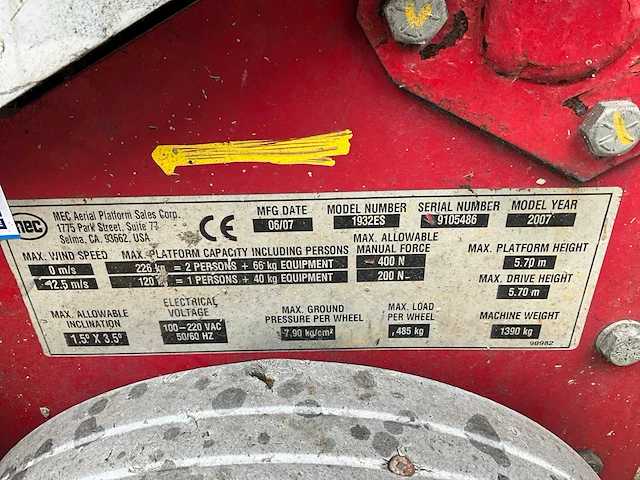 2007 mec 1932es hoogwerker - afbeelding 4 van  7