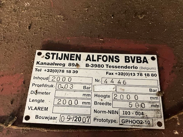 2007 stijnen horizontale opslagtank - afbeelding 6 van  6