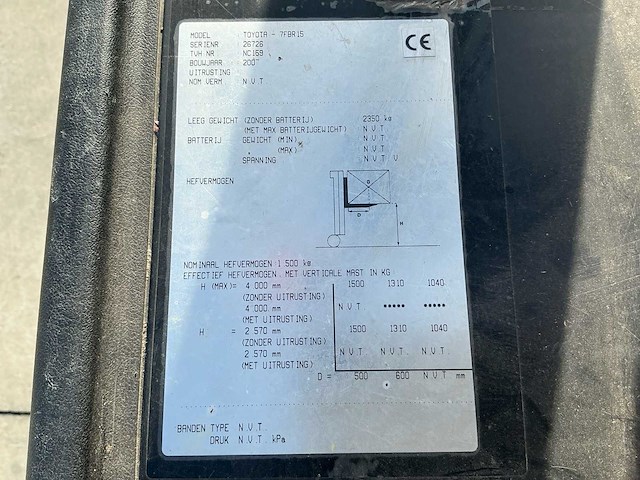 2007 toyota geneo-r 15 reach truck - afbeelding 2 van  11