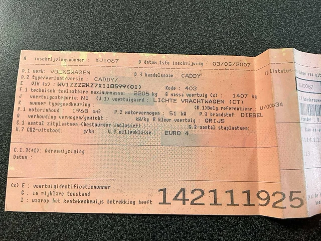 2007 volkswagen caddy bedrijfswagen - afbeelding 9 van  20