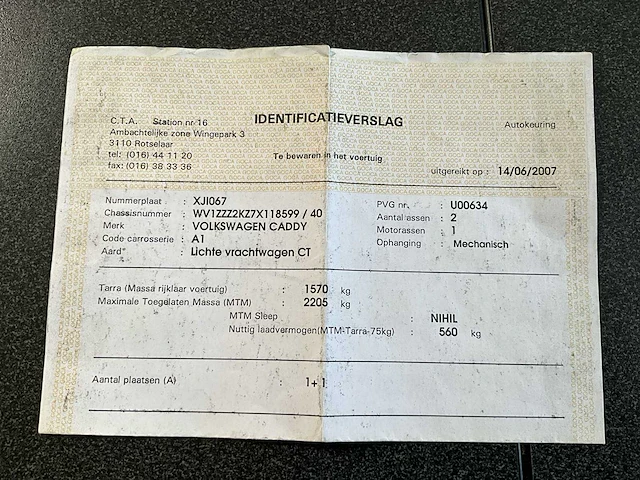 2007 volkswagen caddy bedrijfswagen - afbeelding 13 van  20