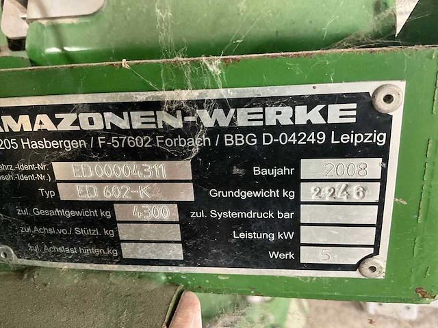 2008 amazone ed602-k precisiezaaimachine - afbeelding 6 van  16