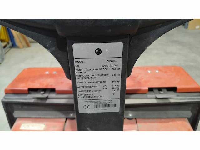 2008 bt swe080l elektrische stapelaar - afbeelding 8 van  10