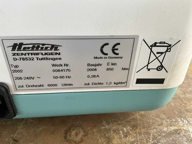 2008 hettich eba20 centrifuge - afbeelding 4 van  5