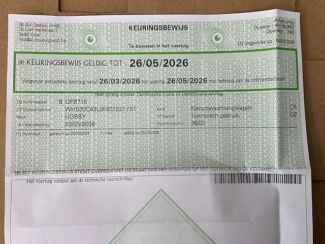 2008 hobby caravan + voortent en luifel & fietsenrek - afbeelding 66 van  70