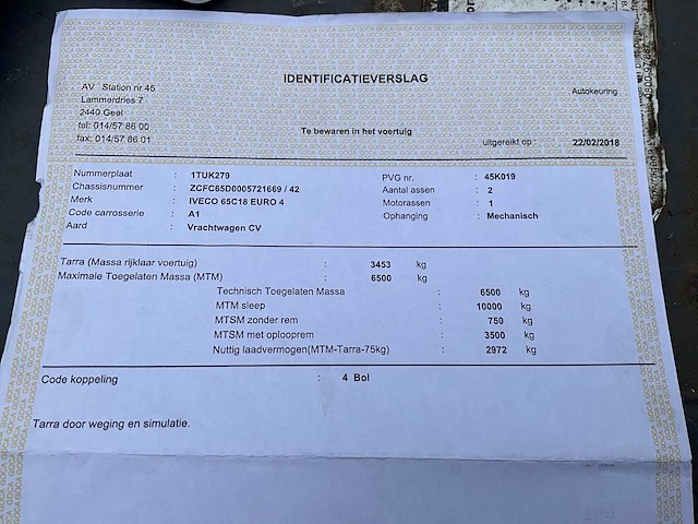2008 iveco 65c18 vrachtwagen met trekhaak - afbeelding 47 van  56