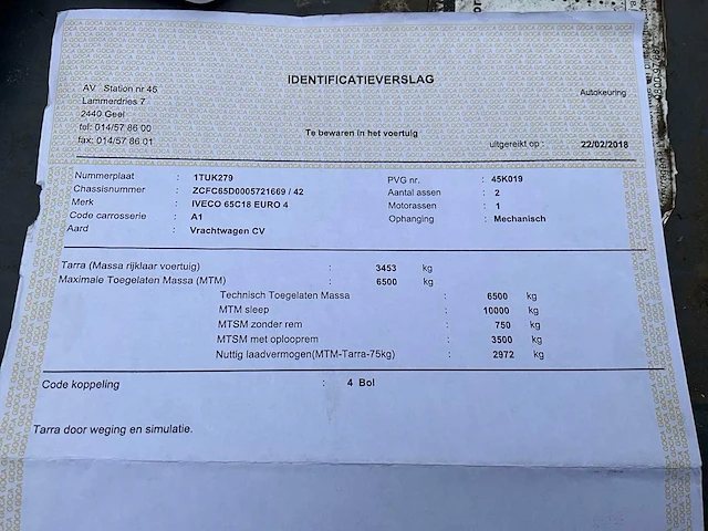2008 iveco 65c18 vrachtwagen met trekhaak - afbeelding 47 van  56