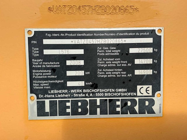 2008 liebherr l576 2plus2 wiellader - afbeelding 18 van  38