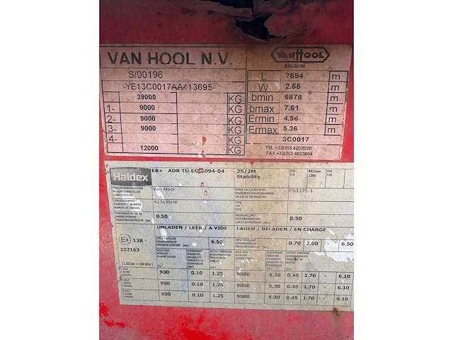 2008 van hool containerchassis oplegger - afbeelding 10 van  10