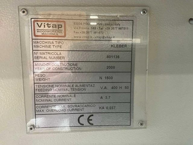2008 vitap kleber 120 kantaanlijmmachine - afbeelding 9 van  9