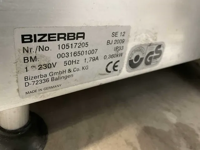 2009 bizerba se12 tafelsnijmachine - afbeelding 5 van  5