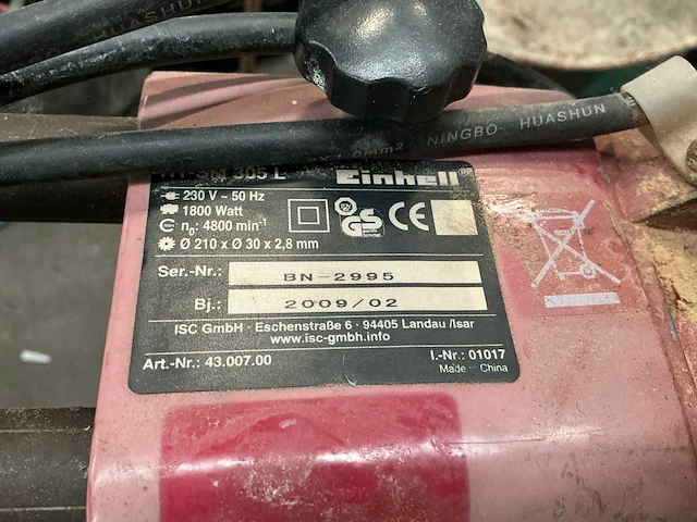 2009 einhell rt-sm 305 l radiaalafkortzaagmachine - afbeelding 7 van  7