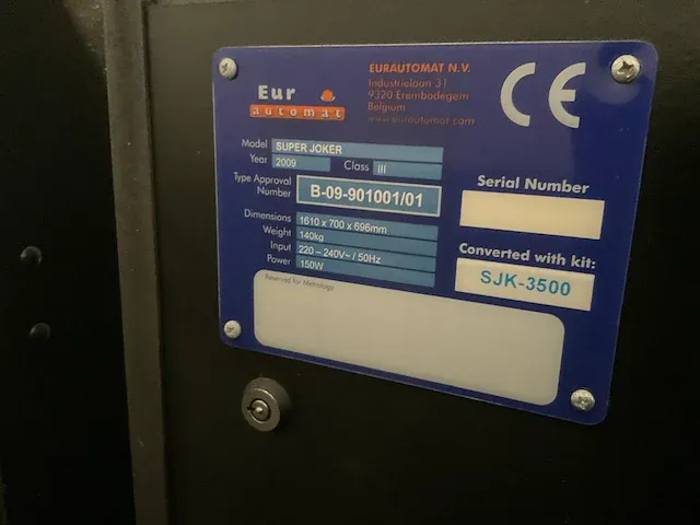 2009 eurautomat super joker speelautomaat - afbeelding 3 van  3
