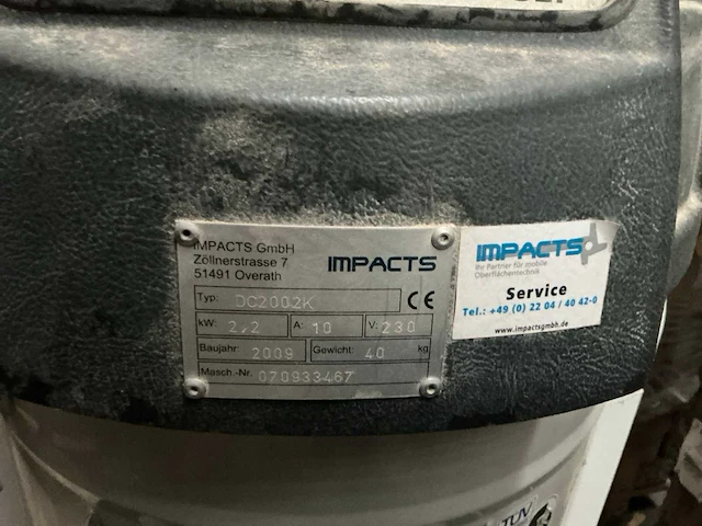 2009 impacts dc2002k industriële stofzuiger - afbeelding 4 van  4
