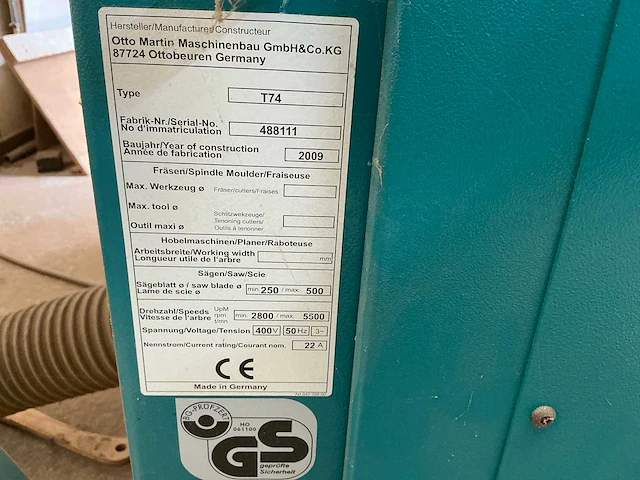2009 martin t74 formaatcirkelzaagmachine - afbeelding 23 van  23