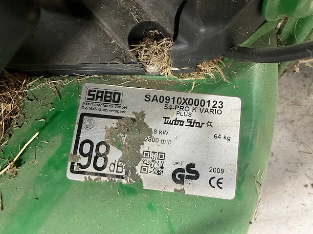 2009 sabo 54-pro k vario plus turbostar grasmaaier - afbeelding 4 van  7