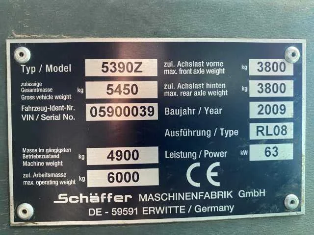2009 schäffer 5390z bulldozer - afbeelding 13 van  20