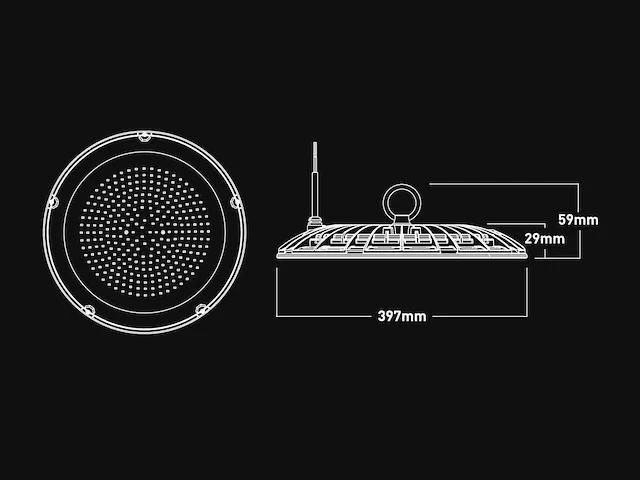 200w 4000k led ufo highbay waterdicht (18x) - afbeelding 6 van  7