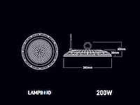 200w 4000k led ufo highbay waterdicht met lens (8x) - afbeelding 7 van  8