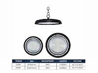 200w 5000k led ufo highbay met lens waterdicht (4x) - afbeelding 4 van  7
