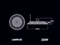 200w 6500k led ufo highbay slim waterdicht met lens (40x) - afbeelding 4 van  6