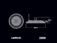 200w 6500k led ufo highbay waterdicht met lens (40x) - afbeelding 4 van  6