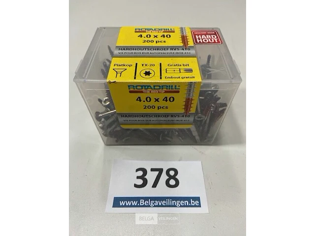 200x hardhoutschroef 4x40 rvs - afbeelding 1 van  3