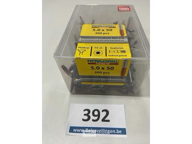 200x hardhoutschroef 5,0x50 rvs - afbeelding 1 van  3