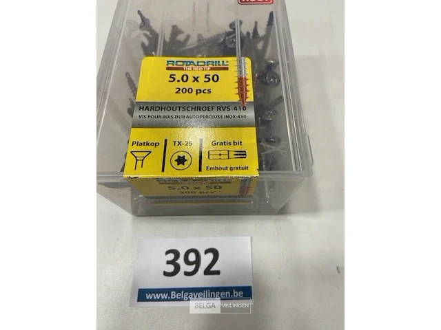 200x hardhoutschroef 5,0x50 rvs - afbeelding 3 van  3