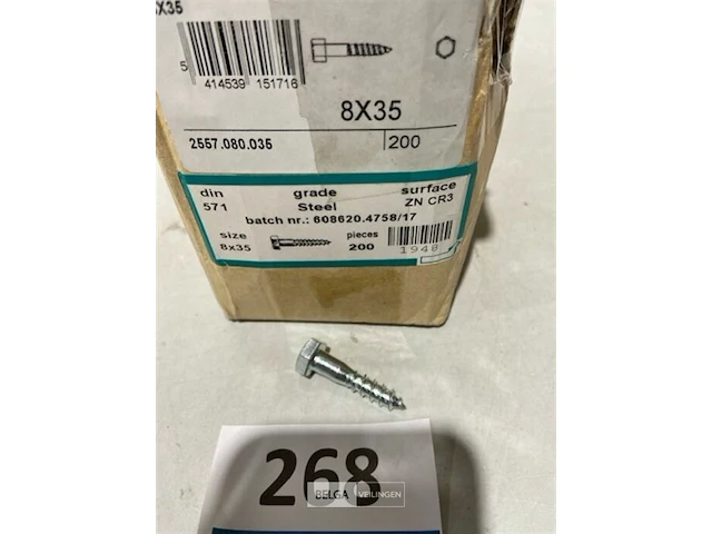 200x houtschroef 8x35 - afbeelding 1 van  3