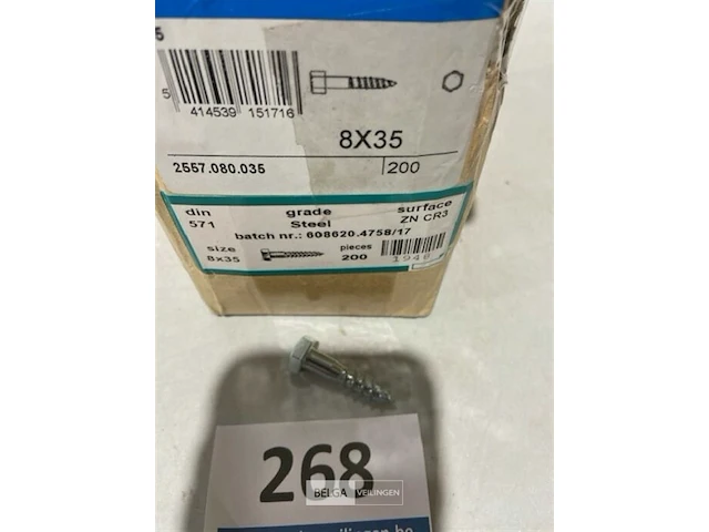 200x houtschroef 8x35 - afbeelding 3 van  3