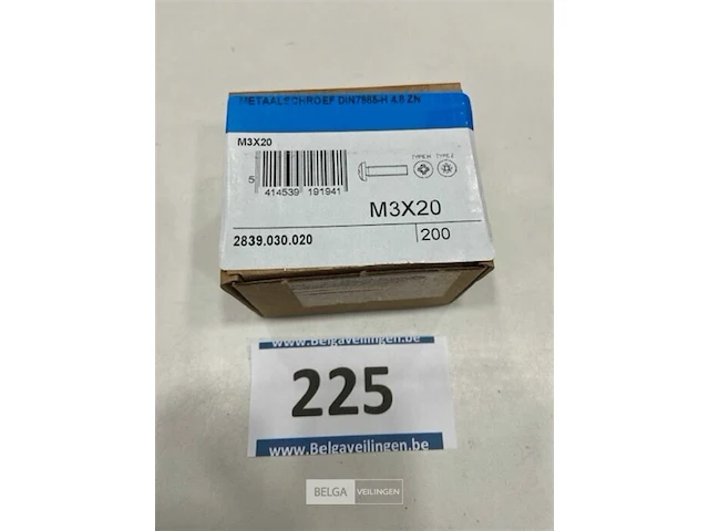 200x metaalschroef m3x20 - afbeelding 1 van  3