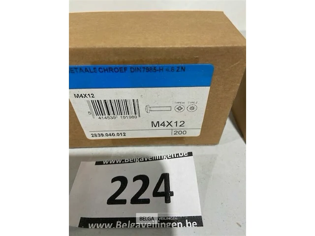 200x metaalschroef m4x12 - afbeelding 1 van  3