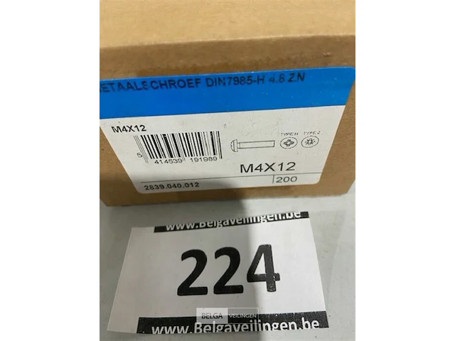 200x metaalschroef m4x12 - afbeelding 3 van  3